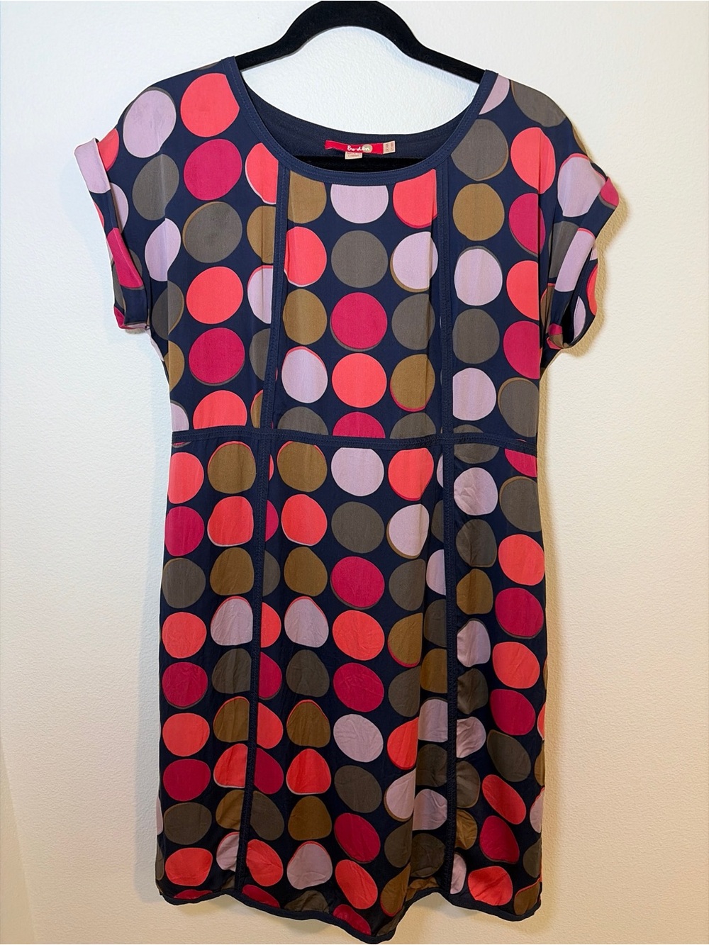 Boden Notting Hill Dress 100% Silk Sz 10 Polka Dot Office Siren Party Mod Retro